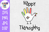 Happy Thanksgiving Turkey Hand SVG - Thanksgiving SVG
